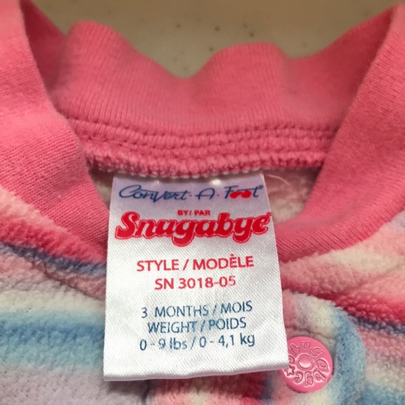 5/$25 SNUGABYE Pyjamas Fold Over Grip Feet & Zip - Picture 4 of 6